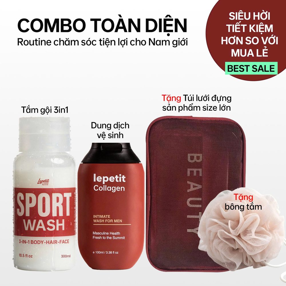 Combo toàn diện: DDVS Collagen, Sport Wash 3in1 và quà tặng